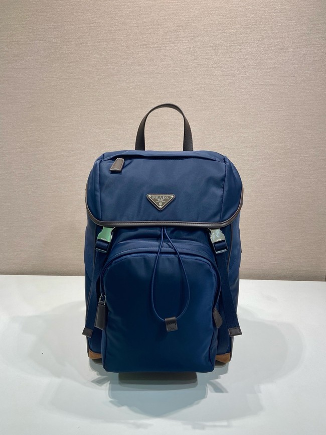 Prada Re-Nylon and Saffiano leather backpack 2VZ135 blue