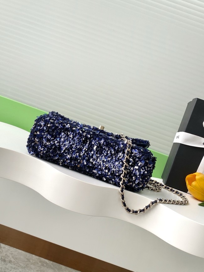 Chanel Fringed Sequins Flap Bag AS4561 dark blue