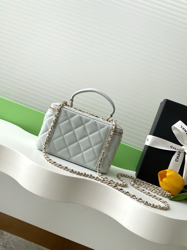 Chanel MINI FLAP BAG CLUTCH WITH CHAIN Gold-Tone Metal AP4325 gray