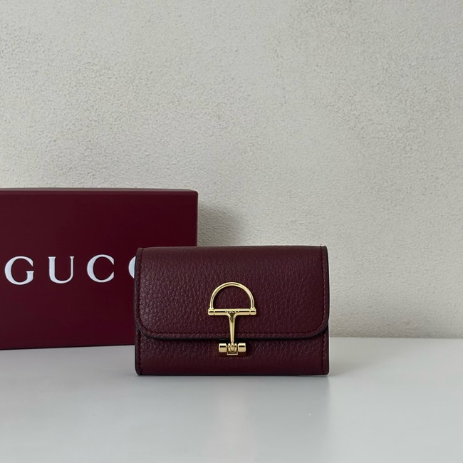 Gucci Softbit card case 828148 Rosso Ancora red