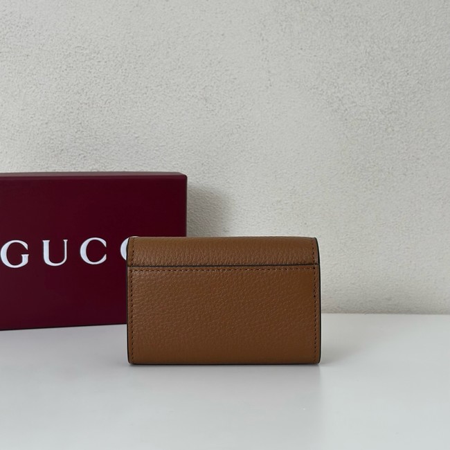 Gucci Softbit card case 828148 brown