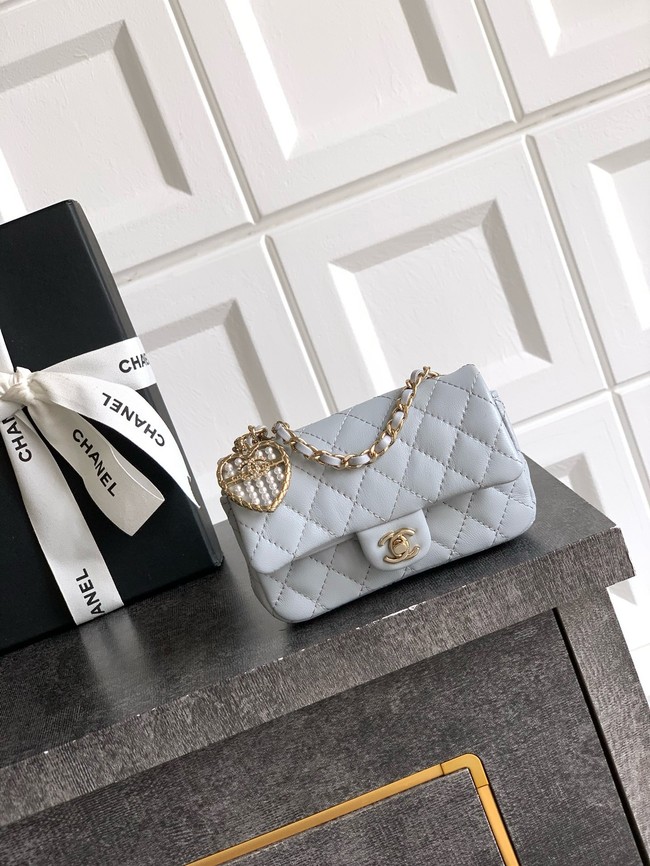 Chanel Classic Mini Bag with hook AP4760 gray
