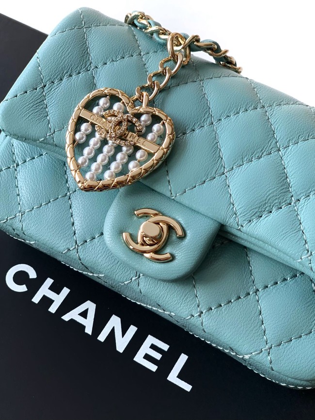 Chanel Classic Mini Bag with hook AP4760 light blue