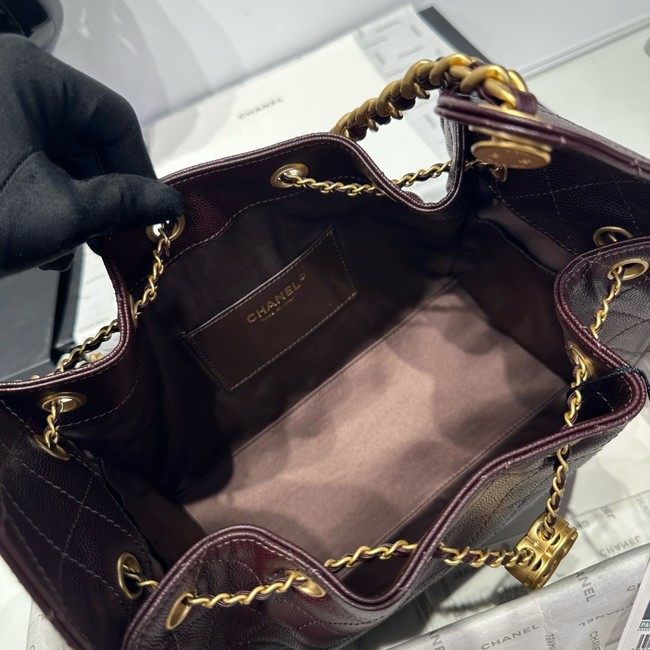 CHANEL 25 SMALL HANDBAG AS5293 dark Brown