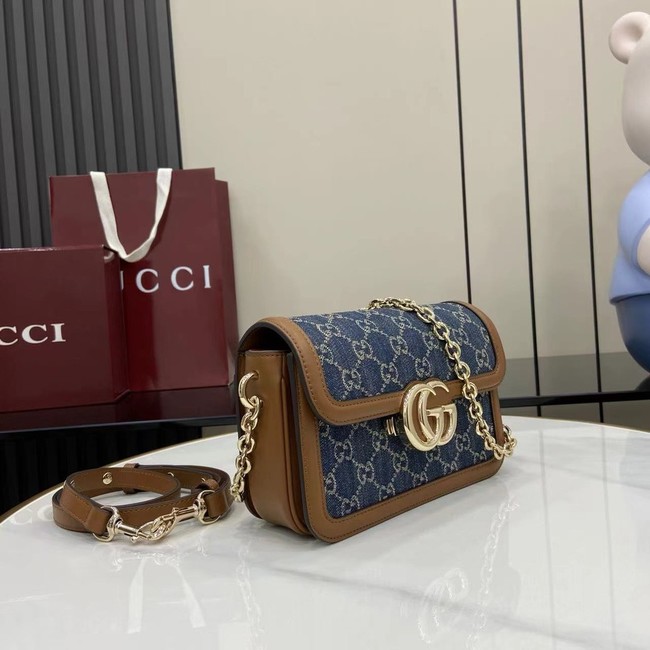 Gucci Go small shoulder bag 826761 Denim blue