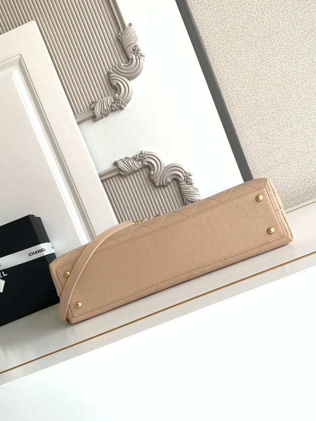 Chanel MAXI FLAP BAG WITH TOP HANDLE AS5543 Apricot