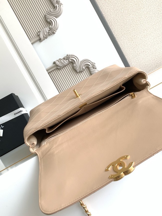 Chanel Medium FLAP BAG WITH TOP HANDLE AS5447 Apricot