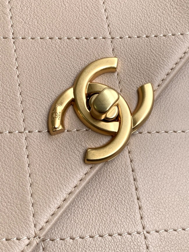 Chanel Medium FLAP BAG WITH TOP HANDLE AS5447 Apricot