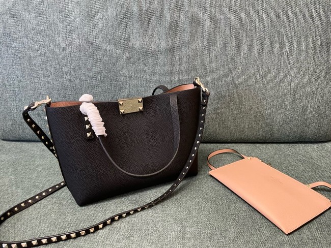 VALENTINO VLOGO calfskin Shoulder Bag 0001 dark brown