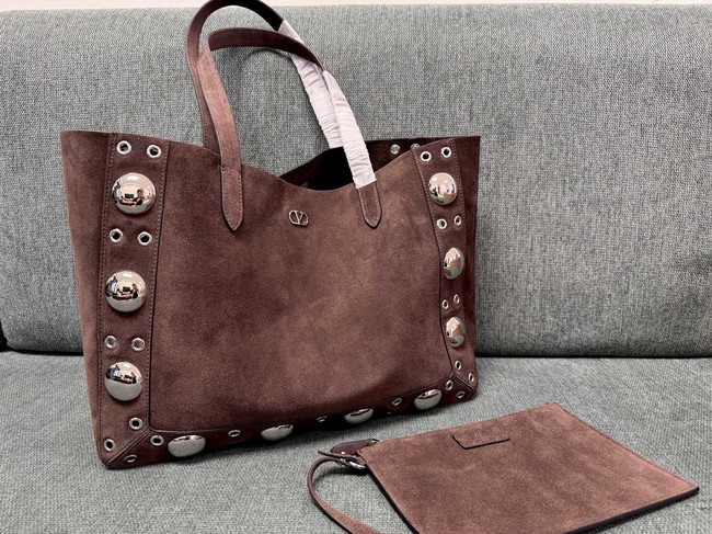 VALENTINO VLOGO velvet Shoulder Bag 3177 brown