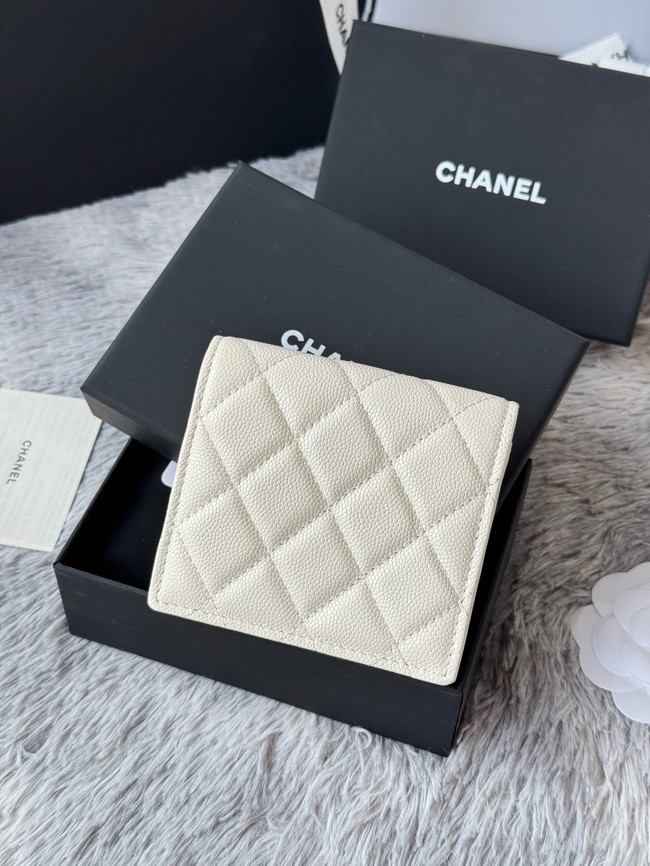 Chanel Leather Wallet A84058 white
