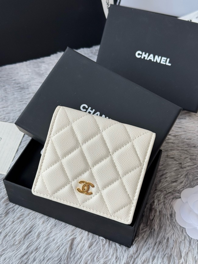 Chanel Leather Wallet A84058 white