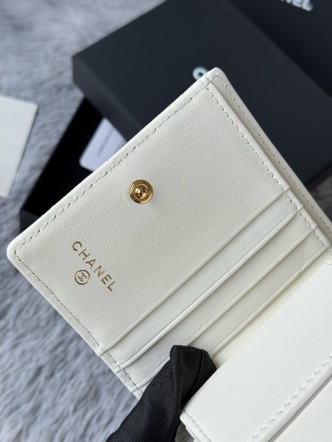 Chanel Leather Wallet A84058 white
