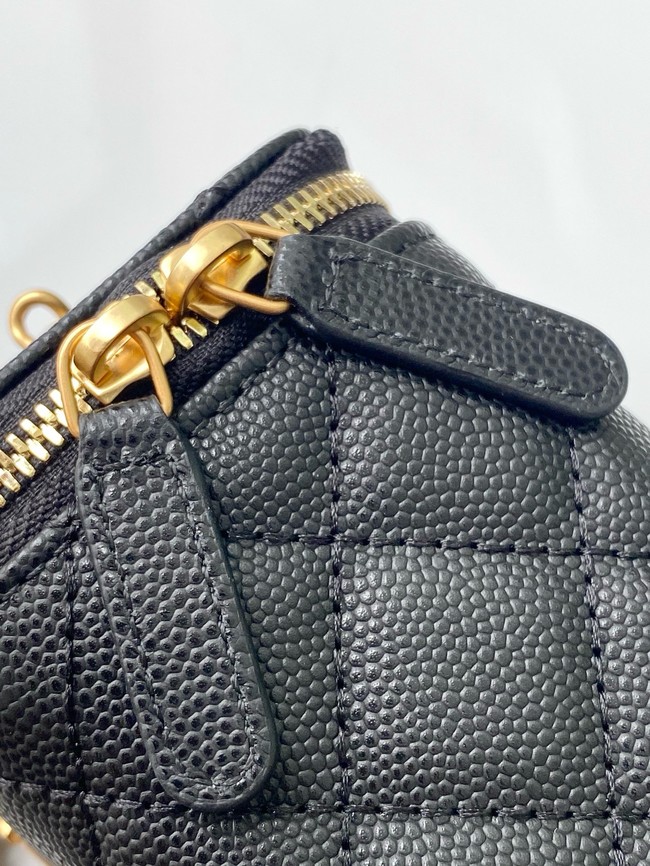 CHANEL Grained Calfskin Small Vanity with Chain AP3941 black