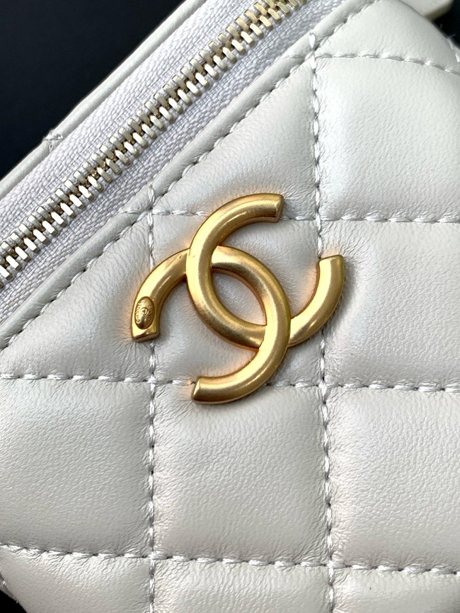 CHANEL Lambskin Small Vanity with Chain AP3941 Light Grey