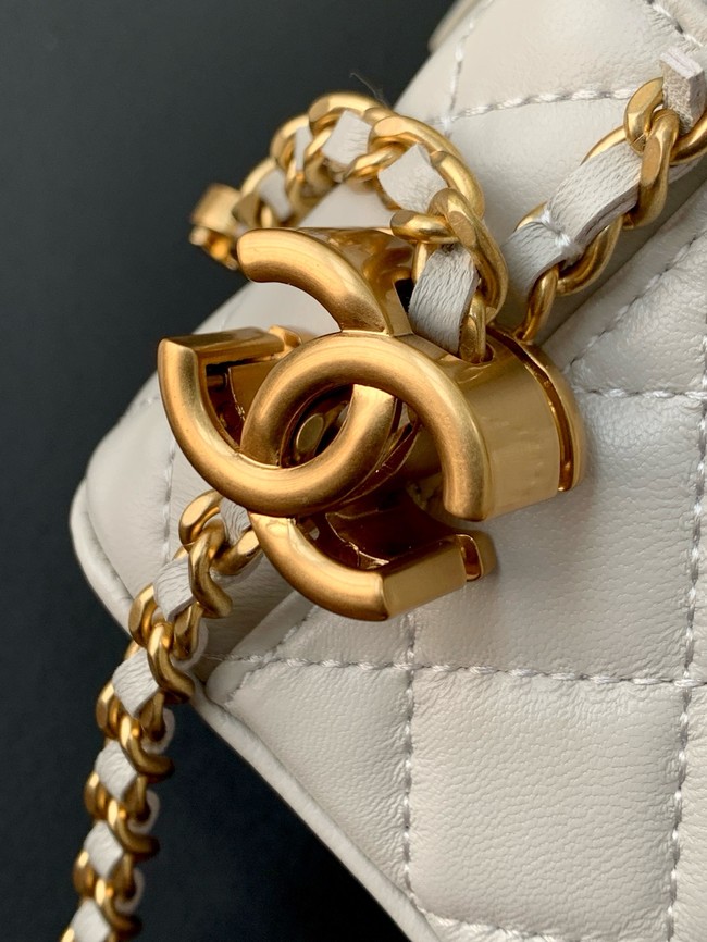 CHANEL Lambskin Small Vanity with Chain AP3941 Light Grey