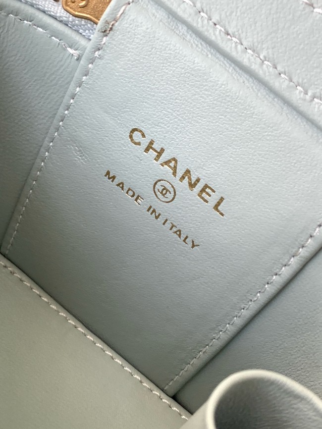 CHANEL Lambskin Small Vanity with Chain AP3941 Light blue