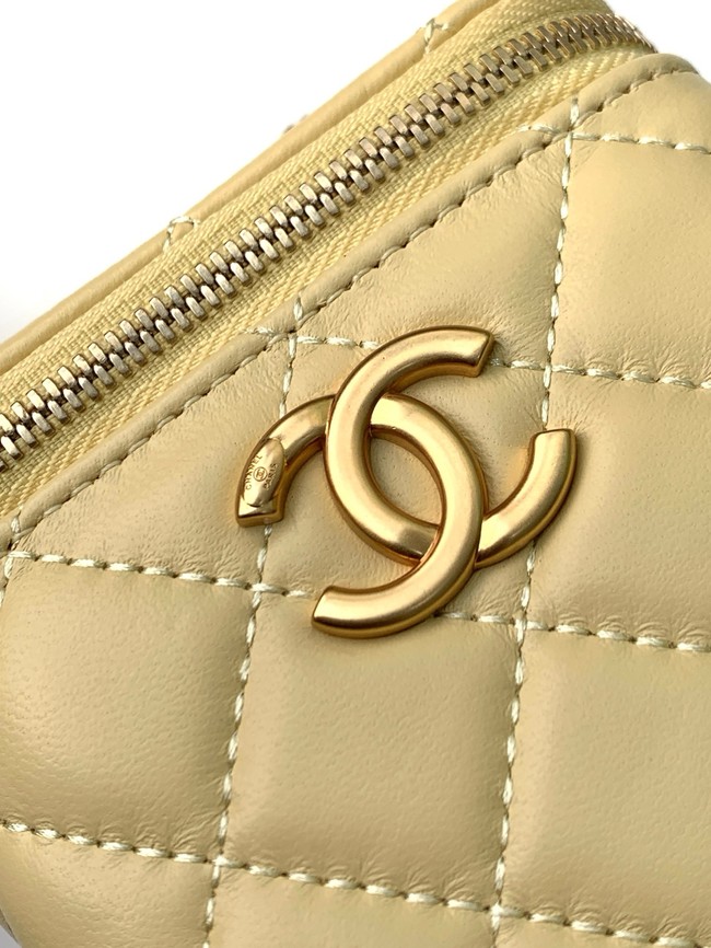 CHANEL Lambskin Small Vanity with Chain AP3941 yellow