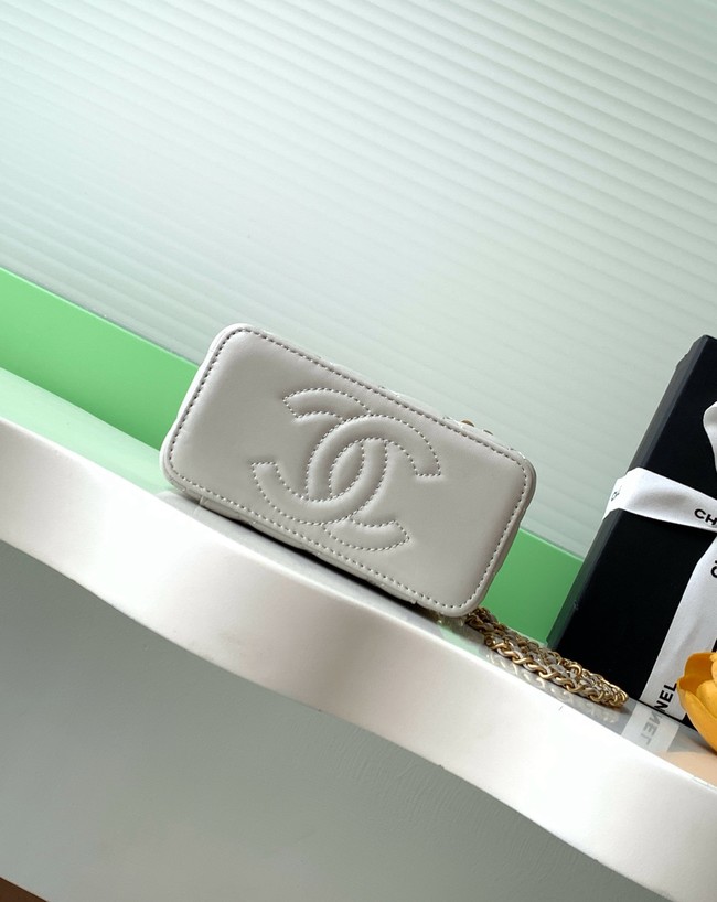 CHANEL Lambskin Vanity with Chain AP3940 Light Grey