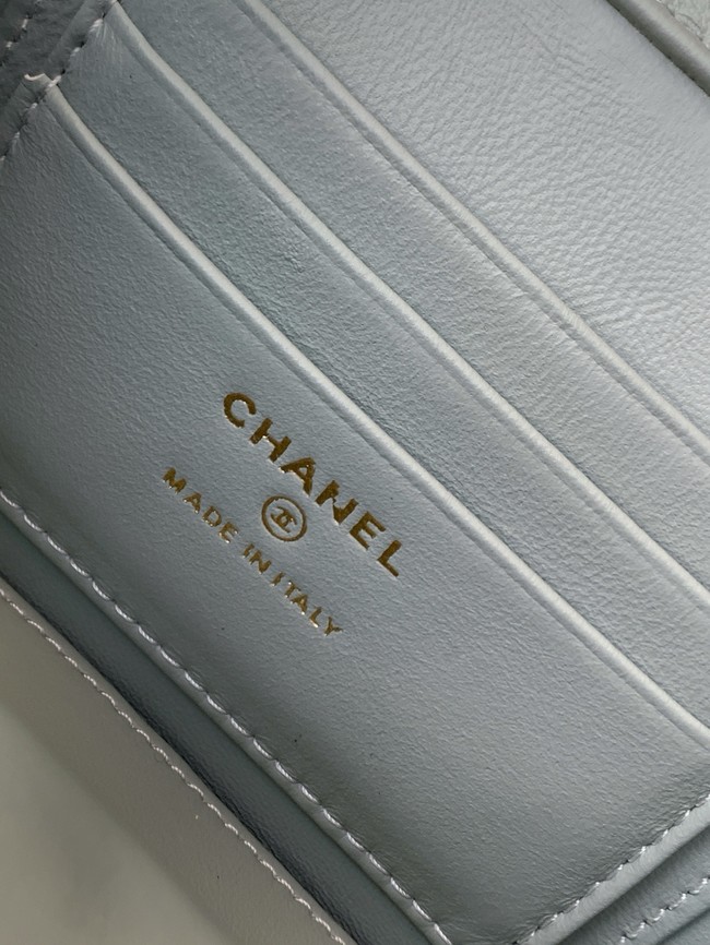 CHANEL Lambskin Vanity with Chain AP3940 Light blue