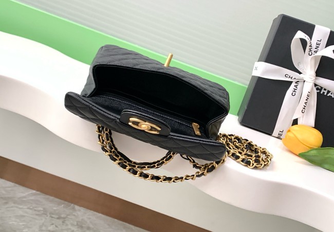 CHANEL Mini Flap Bag with Top Handle AS5701 black