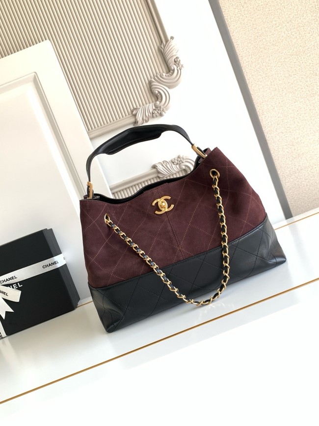 CHANEL Shopping Bag AS5434 black&burgundy