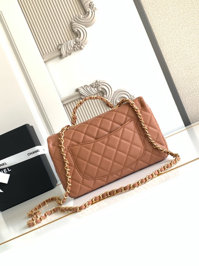 CHANEL Mini Flap Bag with Top Handle AS5702 Camel