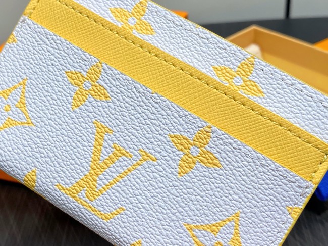 Louis Vuitton Double Card Holder M14771 Gray&Yellow