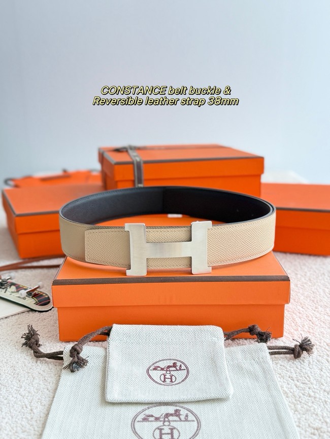 Hermes Epsom calfskin double-sided leather belt 65992