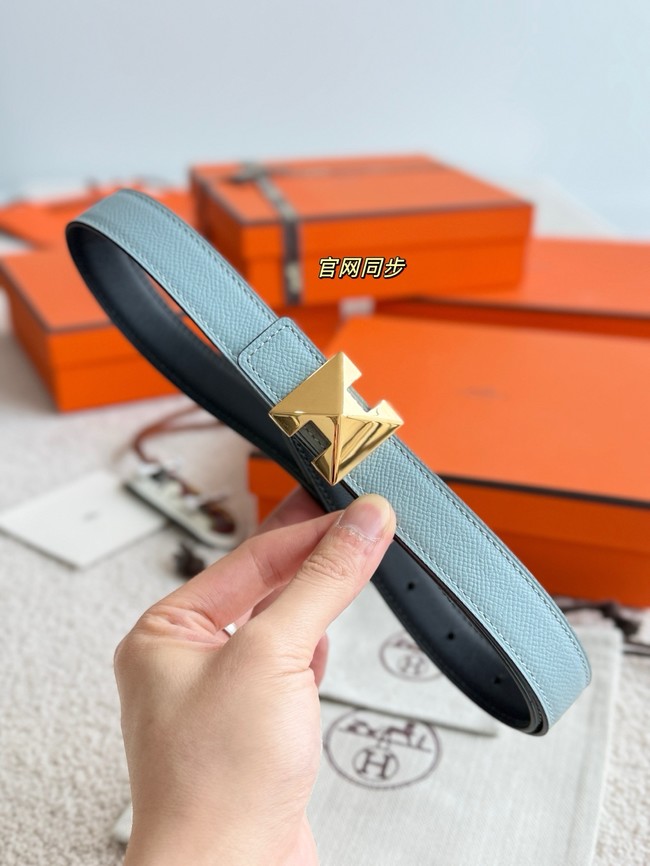 Hermes Epsom calfskin double-sided leather belt 65993