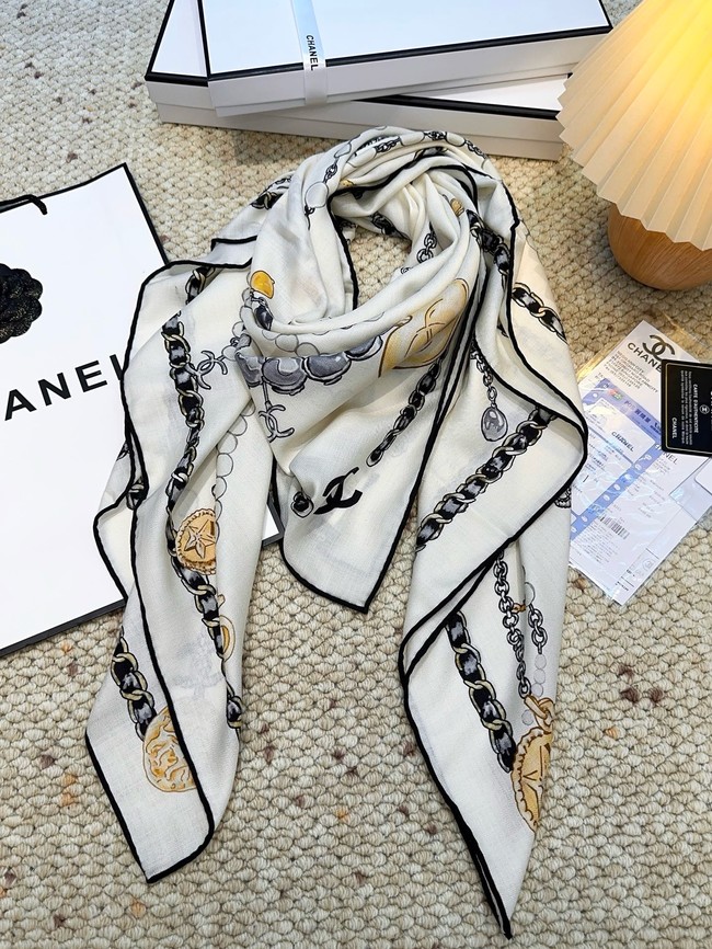 Chanel Square Scarf Silk Jacquard XT267