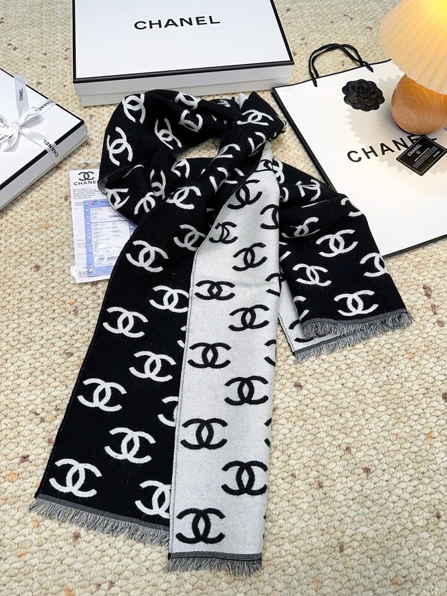 Chanel pattern cashmere scarf XT272