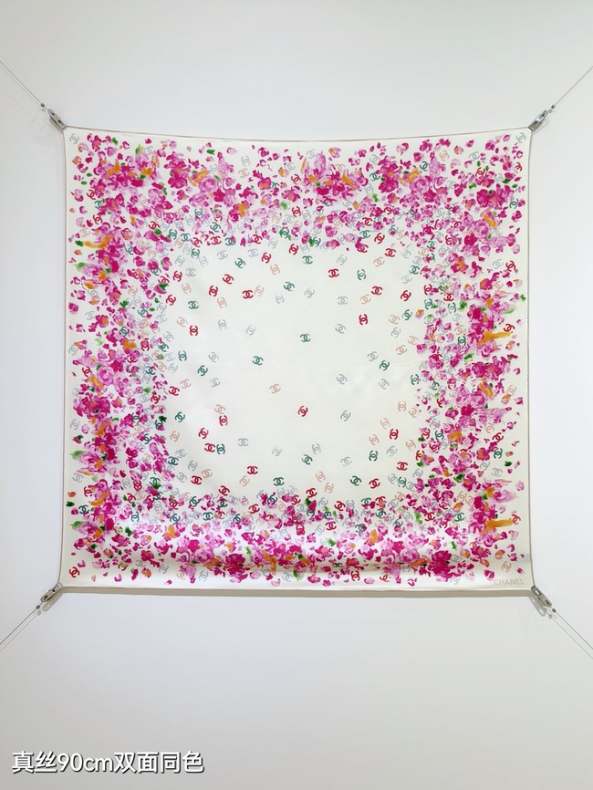 Chanel Square Scarf Silk Jacquard XT286