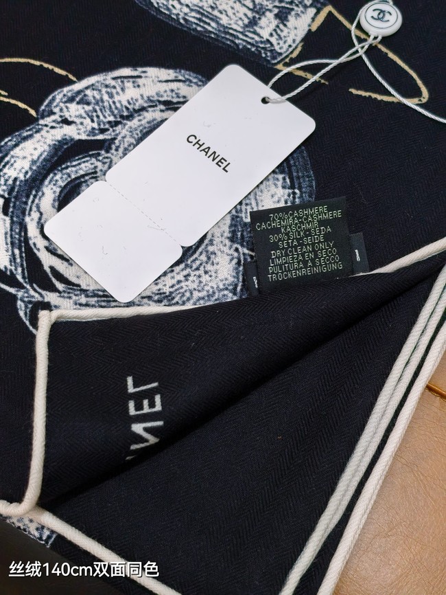 Chanel Square Scarf Silk Jacquard KY141