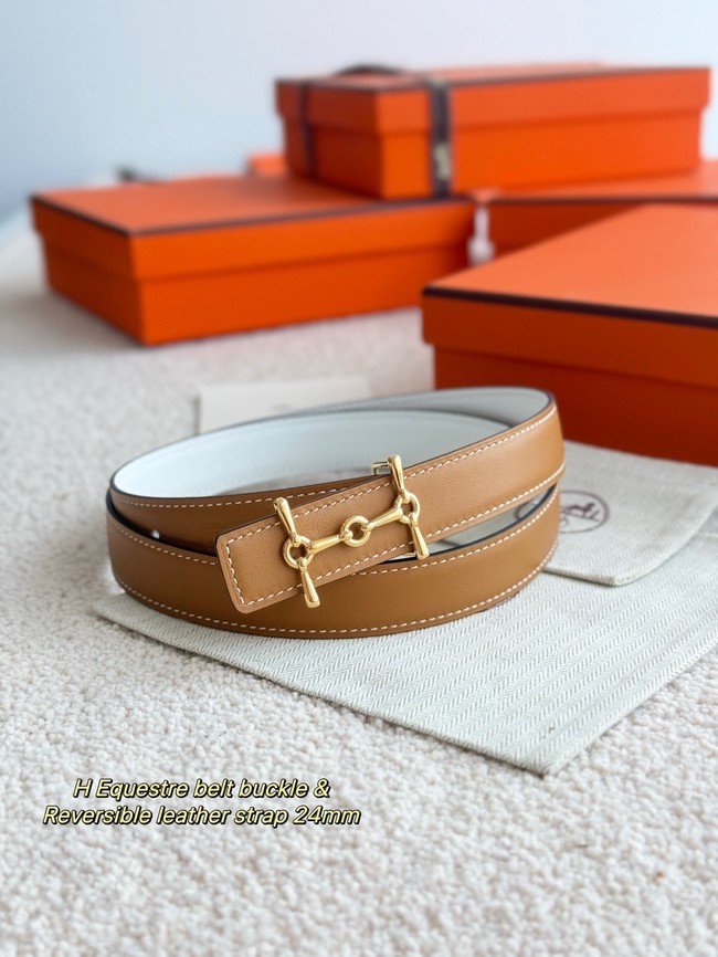 Hermes Swift calfskin double-sided leather belt 66029