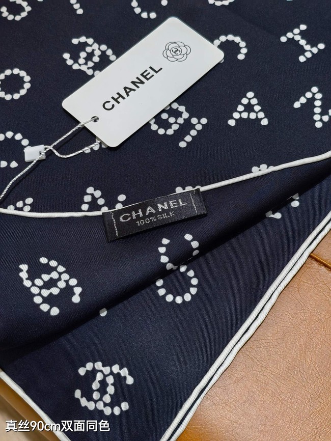 Chanel 90 Square Scarf Silk Twill KY154