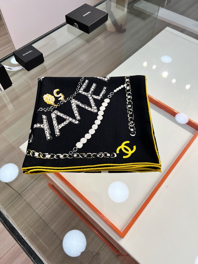 Chanel Square Scarf Silk Twill KY186