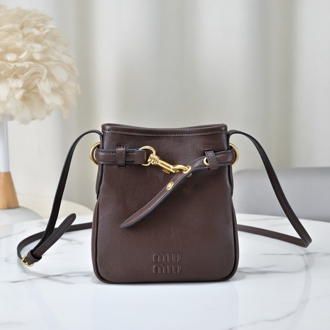 MIUMIU Nappa leather bag 5NR461 dark brown