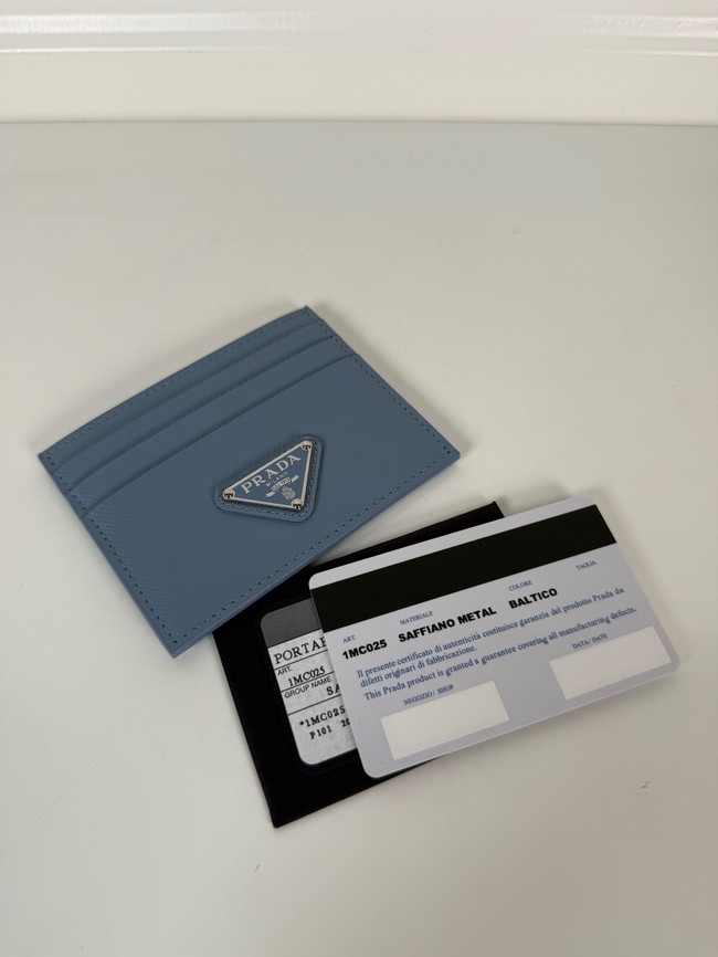 Prada Card Holder 1MC025 blue&Silver