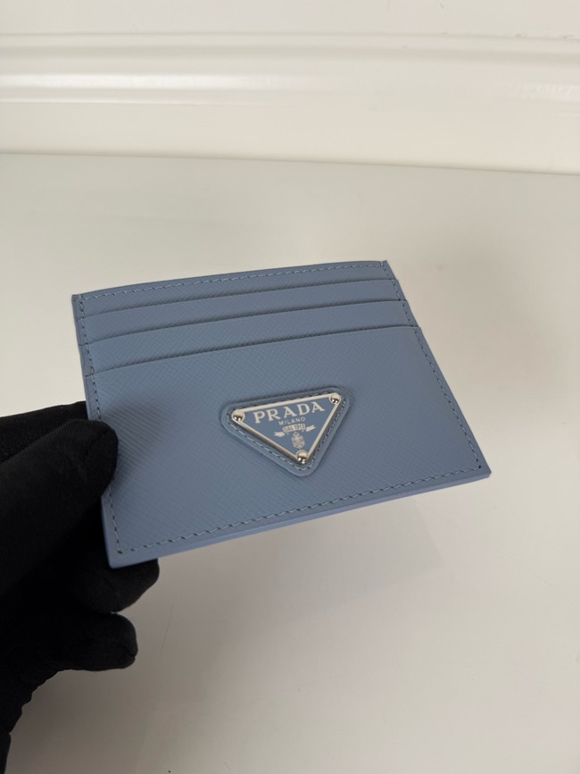 Prada Card Holder 1MC025 blue&Silver