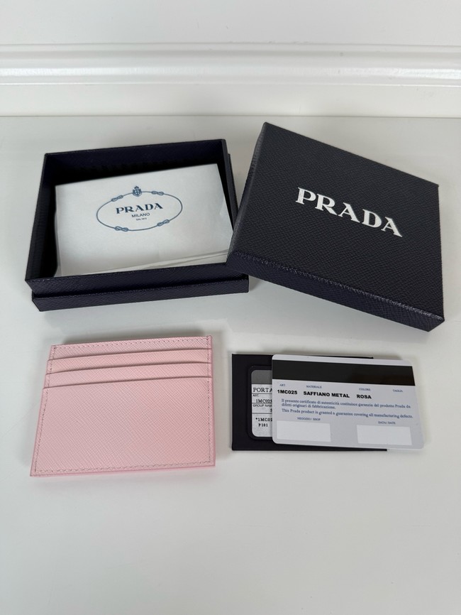 Prada Card Holder 1MC025 pink&Silver