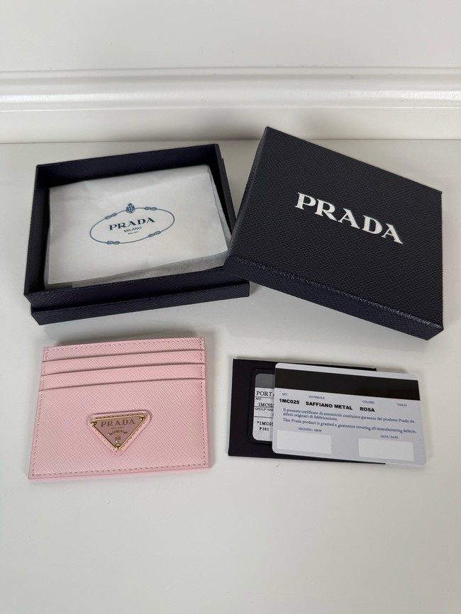 Prada Card Holder 1MC025 pink&gold