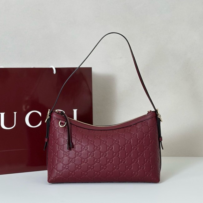 Gucci GG Emblem medium shoulder bag 847449 Rosso Ancora red