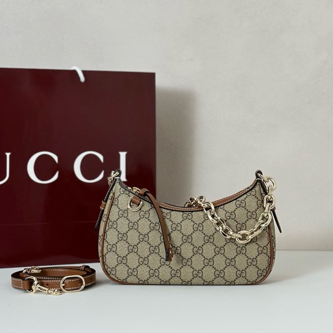 Gucci GG Emblem small shoulder bag 847447 brown