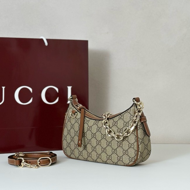 Gucci GG Emblem small shoulder bag 847447 brown