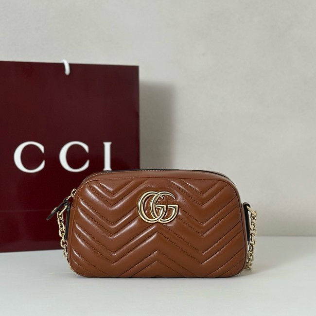 Gucci GG Marmont small camera bag 855273 brown
