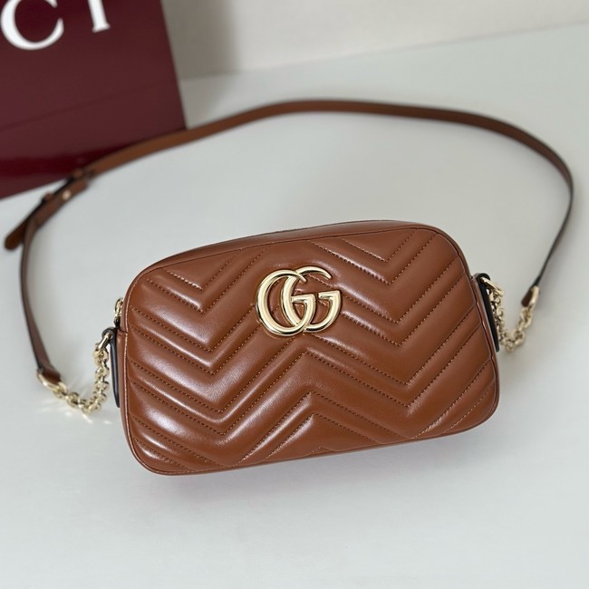 Gucci GG Marmont small camera bag 855273 brown