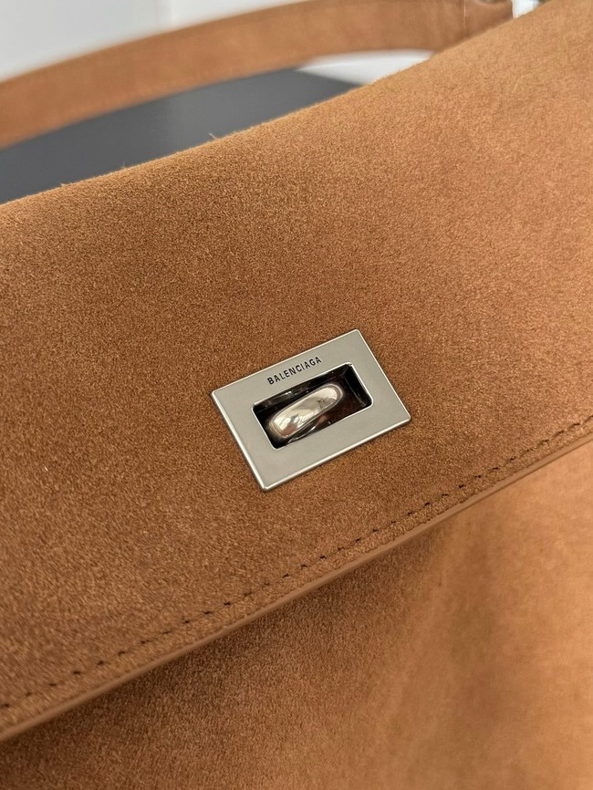 Balenciaga Rodeo Handbag Large suede calfskin 795458 tan