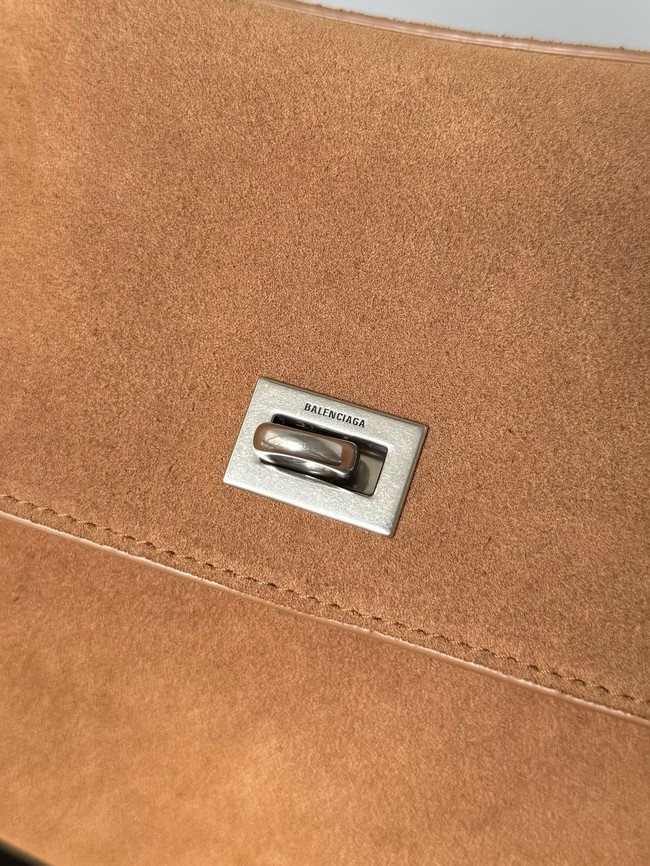 Balenciaga Rodeo Handbag Large suede calfskin 795459 tan