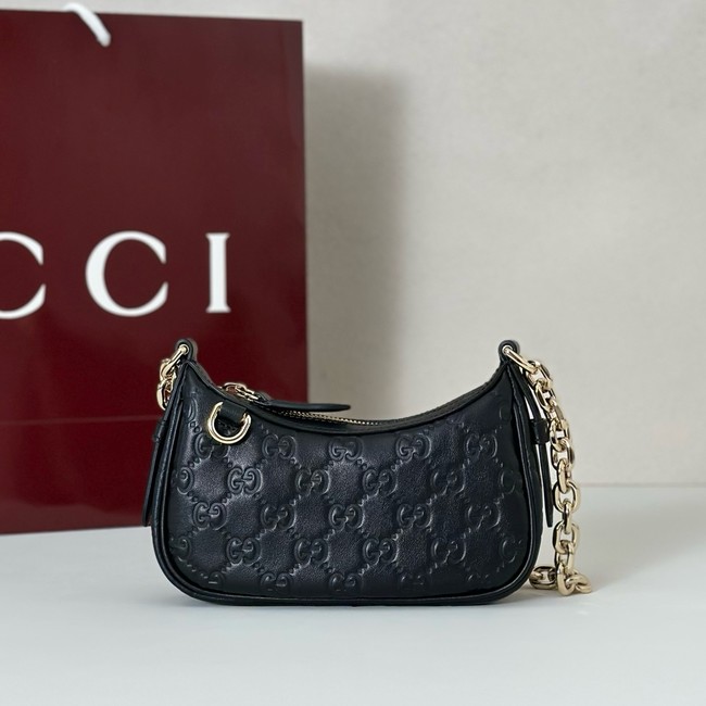 Gucci GG Emblem mini shoulder bag 847091 black